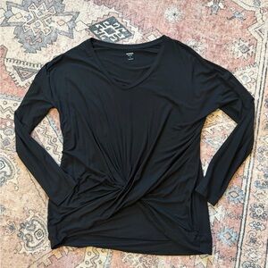 NWT! Express Women’s Black Long Sleeve Twist Front Top